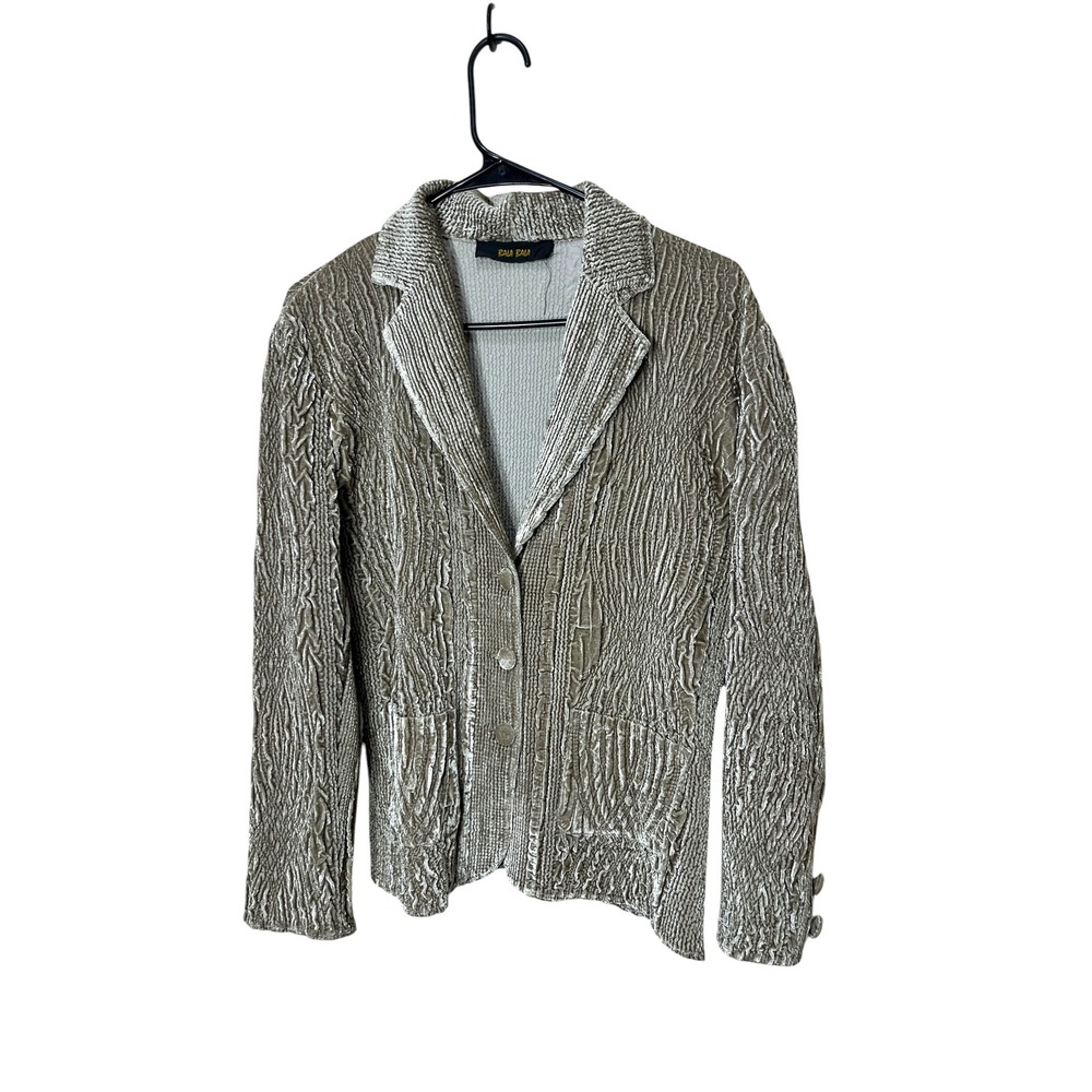 Bala Bala Women's Textured Blazer Jacket Tan Button Front Size M/L‎
